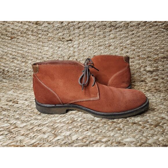Men\'s Johnston & Murphy Shoes Boots Size 10 M Rust Suede Color Business Work